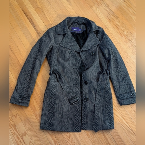 Mexx Black Patterned Women's Trench Coat - Picture 1 of 5